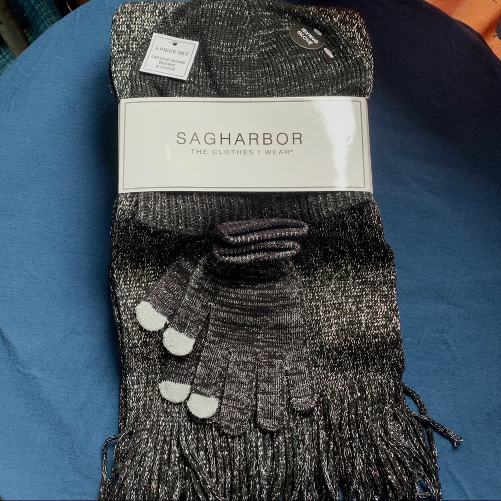 Sag Harbor Scarf, Hat, & Gloves Set; NWT!